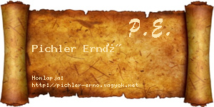 Pichler Ernő névjegykártya