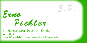 erno pichler business card